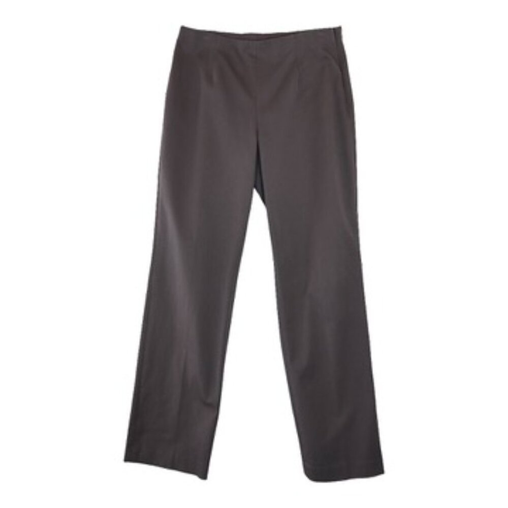 NIC+ZOE Straight-Leg Trousers in Dark Gray